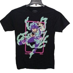 My Hero Academia Izuku Midoriya Class 1-A Black Graphic T-Shirt Size S 100% Cott